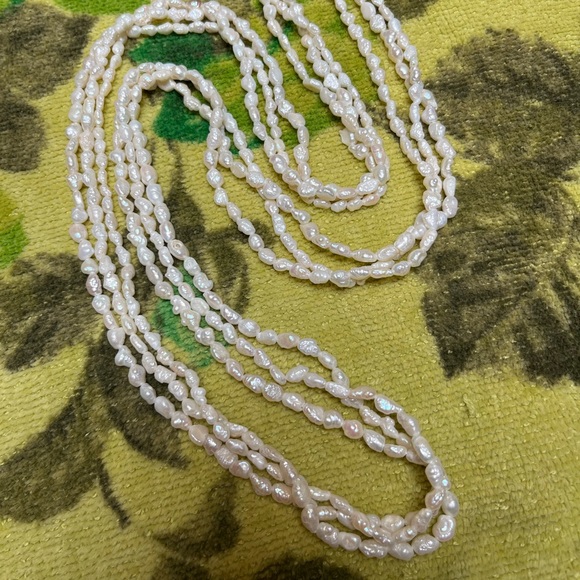 VTG Coastal Cottagecore Freshwater Pearl Beaded Costume Jewelry Necklace - Picture 3 of 6